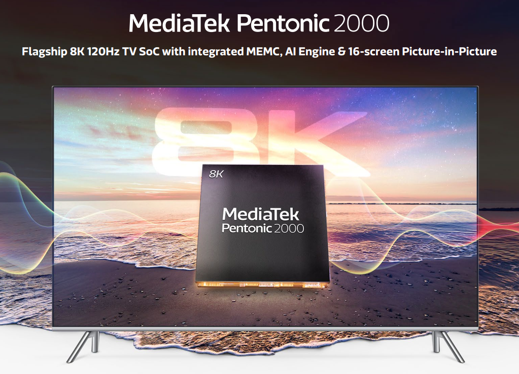 MediaTek Pentonic 2000 ra mắt: tuyên bố là chip TV nhanh nhất hiện nay, hỗ trợ 8K 120Hz và cả 5G, WiFi 6E  MediaTek Pentonic 2000 ra mắt: tuyên bố là chip TV nhanh nhất hiện nay, hỗ trợ 8K 120Hz và cả 5G, WiFi 6E