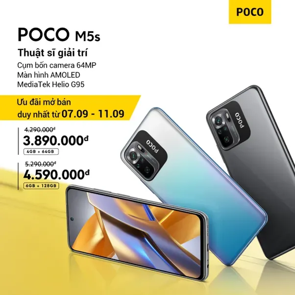 POCO M5 và M5s ra mắt  tại Việt Nam giá chưa đến 4 triệu có hẳn lưng giả da, camera 50MP, màn hình Full HD+ 90Hz POCO M5 và M5s ra mắt  tại Việt Nam giá chưa đến 4 triệu có hẳn lưng giả da, camera 50MP, màn hình Full HD+ 90Hz