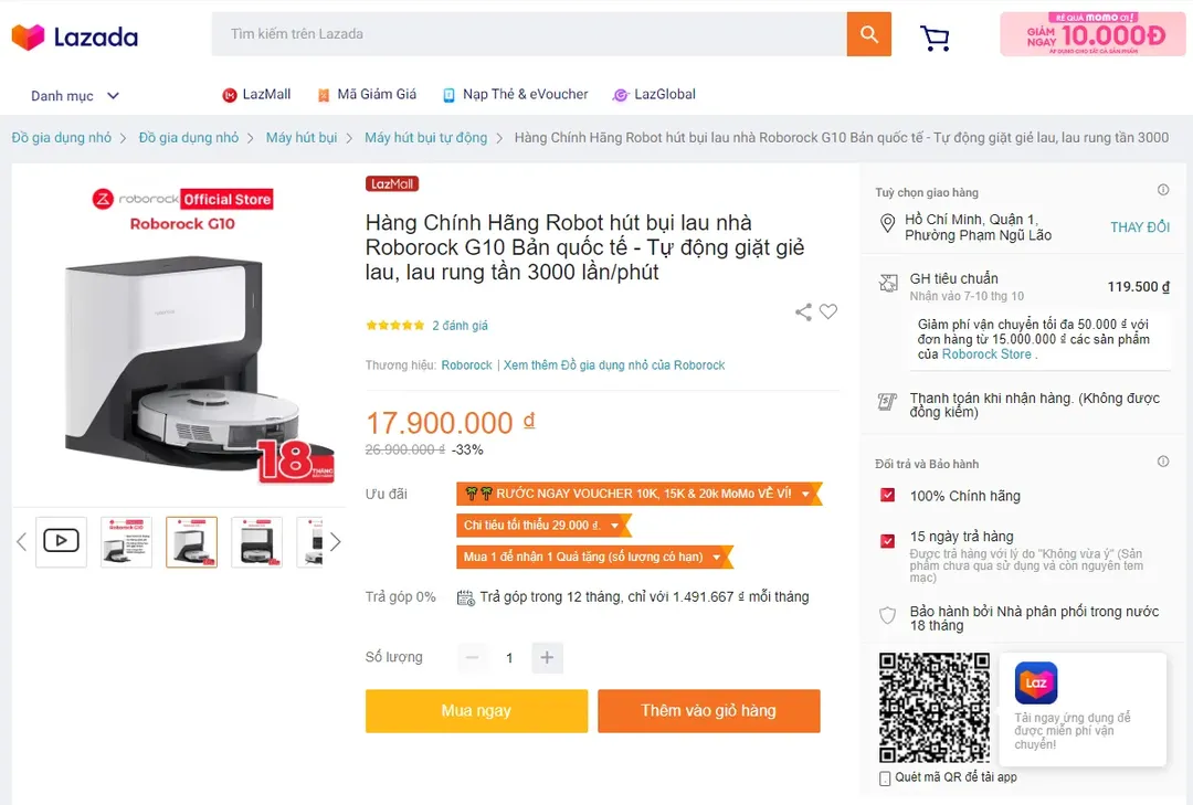 Đánh giá Roborock G10: robot cho người coi trọng chức năng lau nhà Đánh giá Roborock G10: robot cho người coi trọng chức năng lau nhà