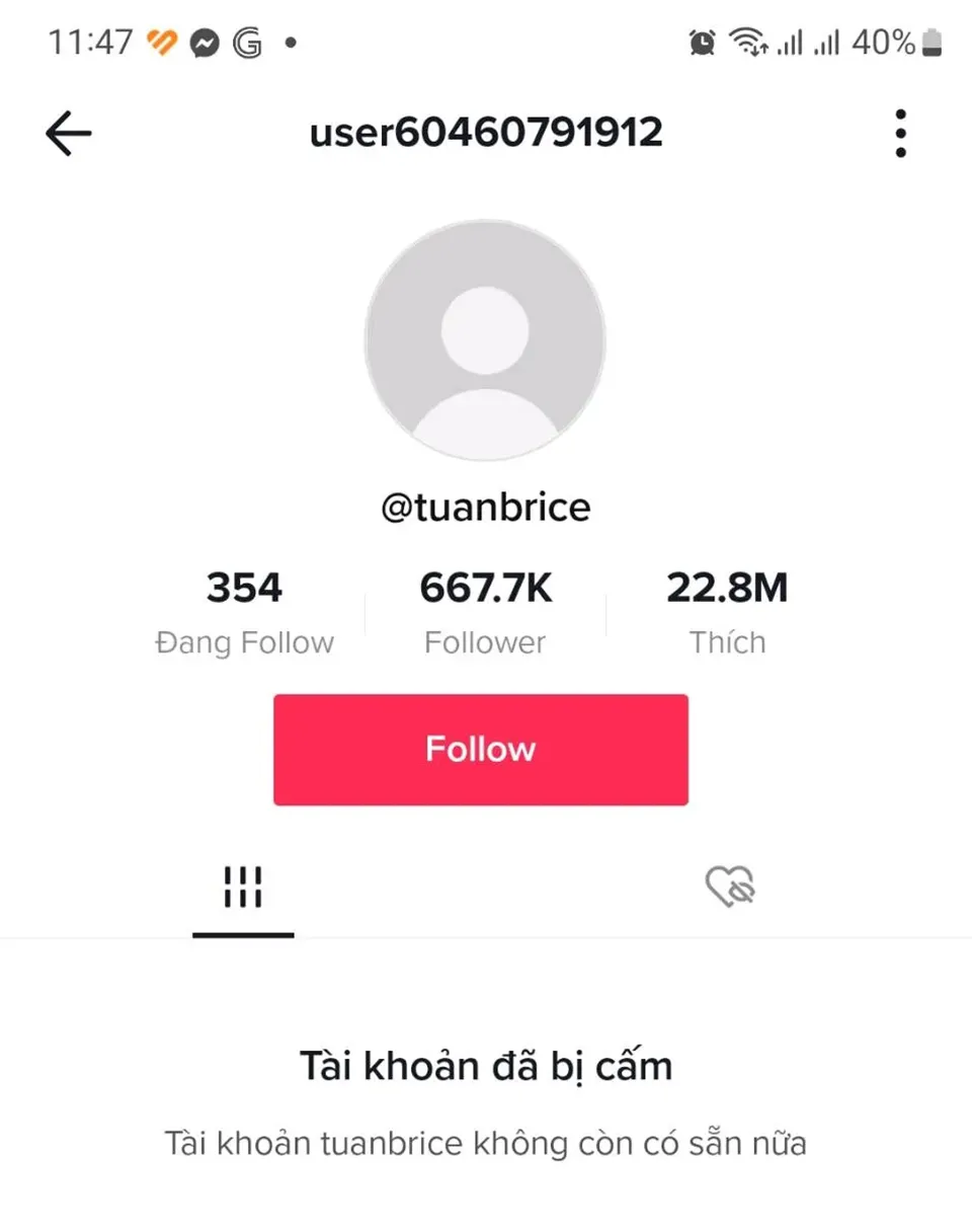 Kênh TikTok của Nờ Ô Nô chính thức bay màu Kênh TikTok của Nờ Ô Nô chính thức bay màu