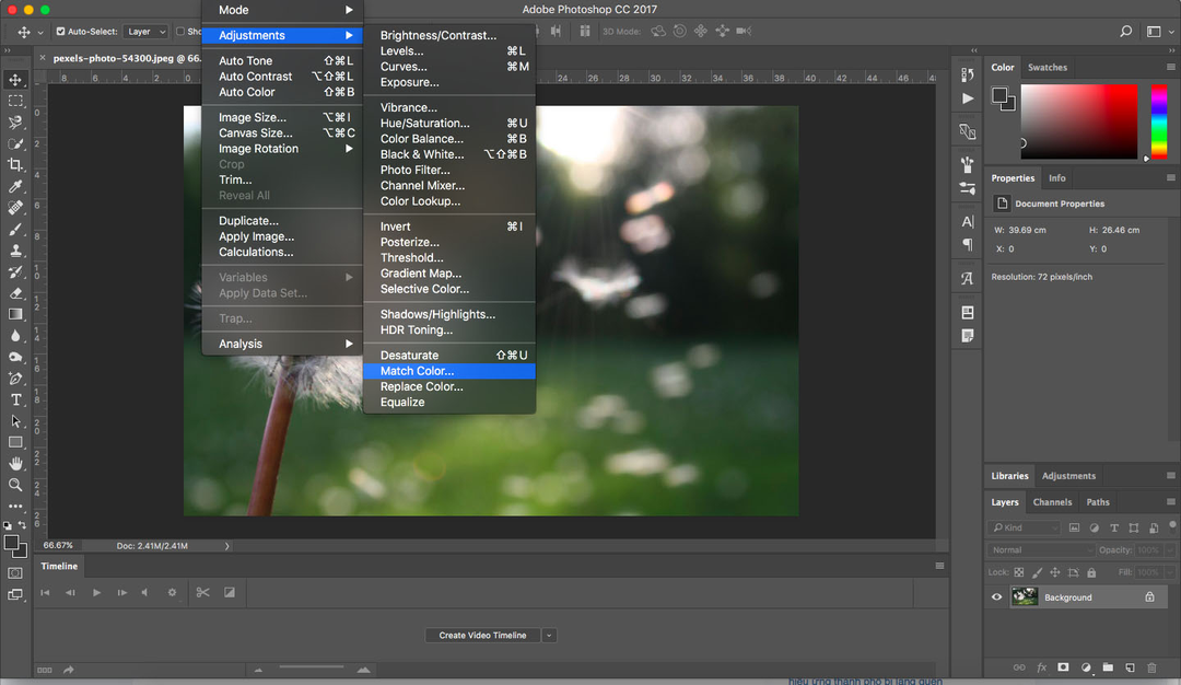 Cách sử dụng Match Color trong Photoshop để Copy màu Cách sử dụng Match Color trong Photoshop để Copy màu