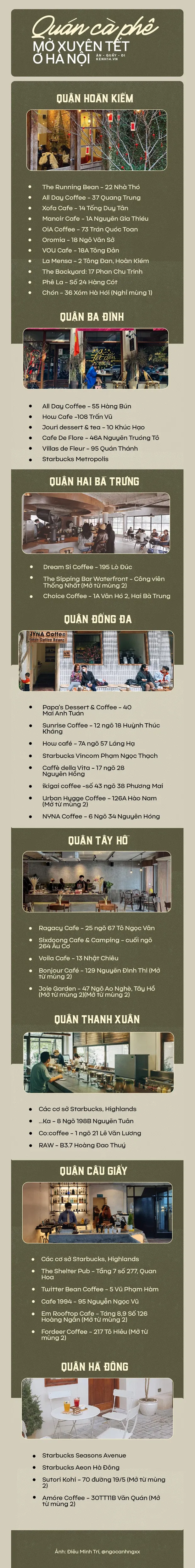Loạt quán café mở xuyên Tết ở Hà Nội và TP.HCM Loạt quán café mở xuyên Tết ở Hà Nội và TP.HCM