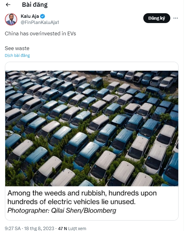 Xe điện có bền không? Sự thật đằng sau những bãi xe điện chỏng chơ phủi bụi, cỏ mọc um tùm bên Trung Quốc Xe điện có bền không? Sự thật đằng sau những bãi xe điện chỏng chơ phủi bụi, cỏ mọc um tùm bên Trung Quốc