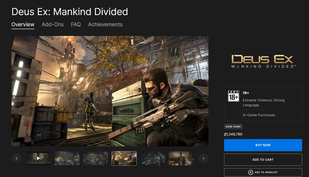 Tựa game huyền thoại Deus Ex trị giá hơn 1 triệu đồng sắp được tặng miễn phí trên Epic Games Store Tựa game huyền thoại Deus Ex trị giá hơn 1 triệu đồng sắp được tặng miễn phí trên Epic Games Store