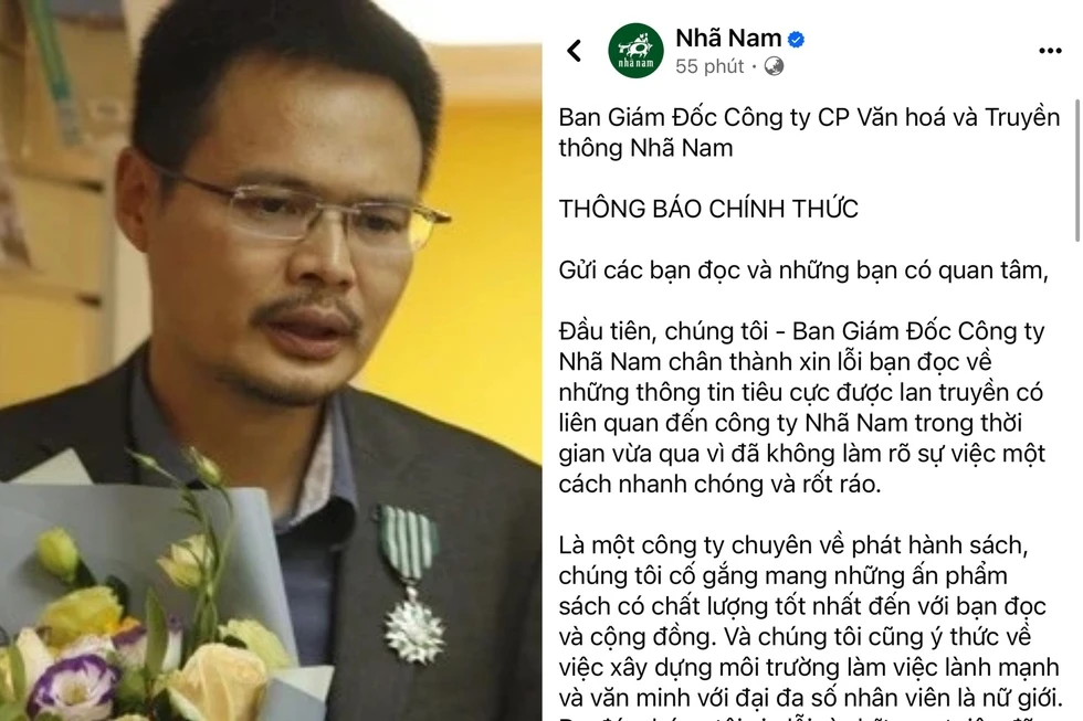 Giám đốc công ty sách Nhã Nam bị tạm dừng công việc, gỡ “tâm thư” sau cáo buộc quấy rối nhân viên nữ Giám đốc công ty sách Nhã Nam bị tạm dừng công việc, gỡ “tâm thư” sau cáo buộc quấy rối nhân viên nữ