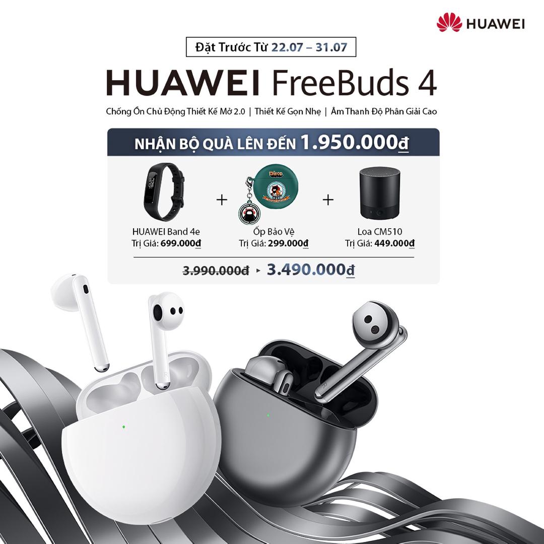 Huawei FreeBuds 4 ra mắt tại Việt Nam: TWS earbud có ANC, kết nối kép, giá 3,99 triệu đồng Huawei FreeBuds 4 ra mắt tại Việt Nam: TWS earbud có ANC, kết nối kép, giá 3,99 triệu đồng