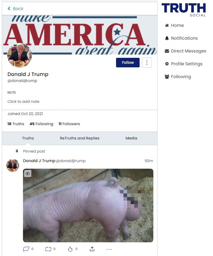 Mạng xã hội của ông Trump bị hack ngay khi vừa ra mắt, giao diện bị tố giống Twitter Mạng xã hội của ông Trump bị hack ngay khi vừa ra mắt, giao diện bị tố giống Twitter