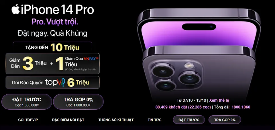 iPhone 14 Pro Max cháy hàng ngay ngày đầu đặt cọc, có thể khan 1-2 tháng tới iPhone 14 Pro Max cháy hàng ngay ngày đầu đặt cọc, có thể khan 1-2 tháng tới