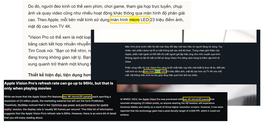 Màn hình trên Vision Pro 3.500 USD có gì đặc biệt mà Apple phải trả cho Sony tới 700 USD? Màn hình trên Vision Pro 3.500 USD có gì đặc biệt mà Apple phải trả cho Sony tới 700 USD?