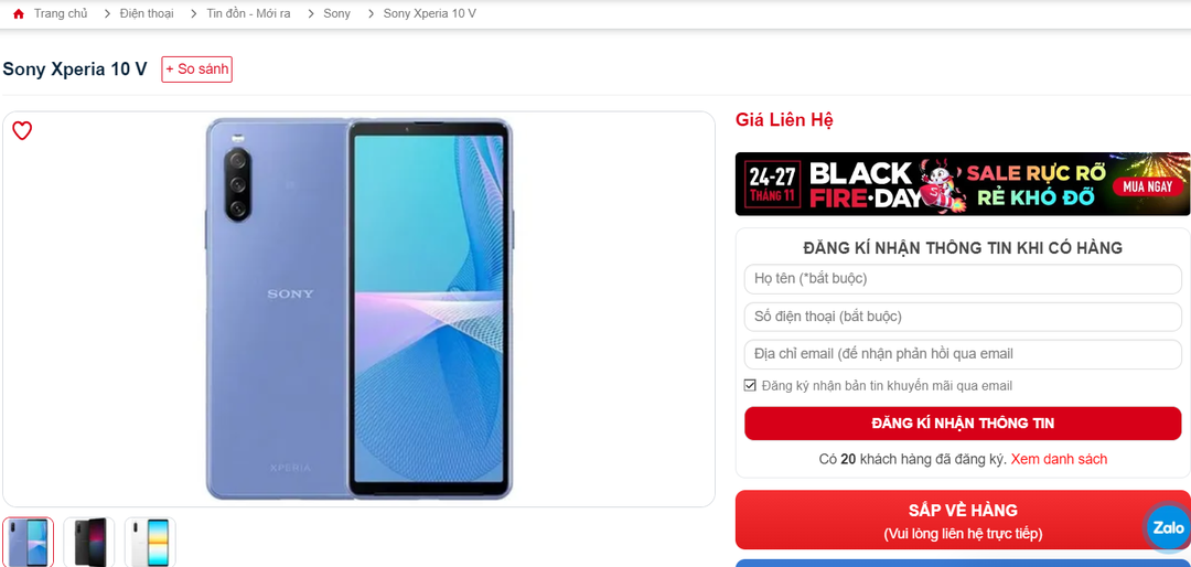 Ngạc nhiên chưa: điện thoại Sony bỗng dưng xuất hiện trên website 1 nhà bán lẻ, giá liệu có rẻ hơn? Ngạc nhiên chưa: điện thoại Sony bỗng dưng xuất hiện trên website 1 nhà bán lẻ, giá liệu có rẻ hơn?