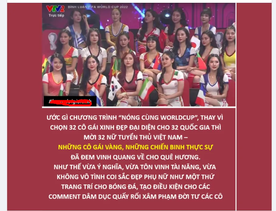 Dân mạng ném đá thẳng tay chương trình Nóng cùng World Cup - khi người đẹp bị phản đối Dân mạng ném đá thẳng tay chương trình Nóng cùng World Cup - khi người đẹp bị phản đối