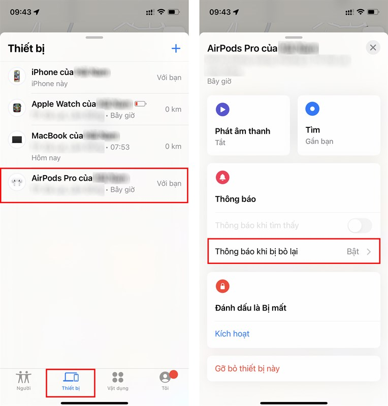 Cách nhận thông báo khi để quên AirPods Pro trên iOS 15 Cách nhận thông báo khi để quên AirPods Pro trên iOS 15