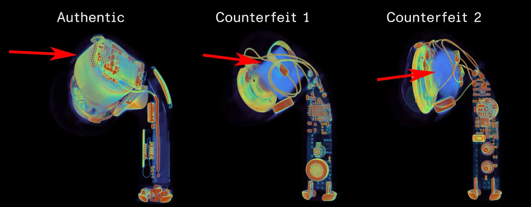 AirPods chính hãng và AirPods “pha kè” khác gì nhau? Ảnh chụp cắt lớp bóc mẽ sự thật về AirPods “pha kè” AirPods chính hãng và AirPods “pha kè” khác gì nhau? Ảnh chụp cắt lớp bóc mẽ sự thật về AirPods “pha kè”