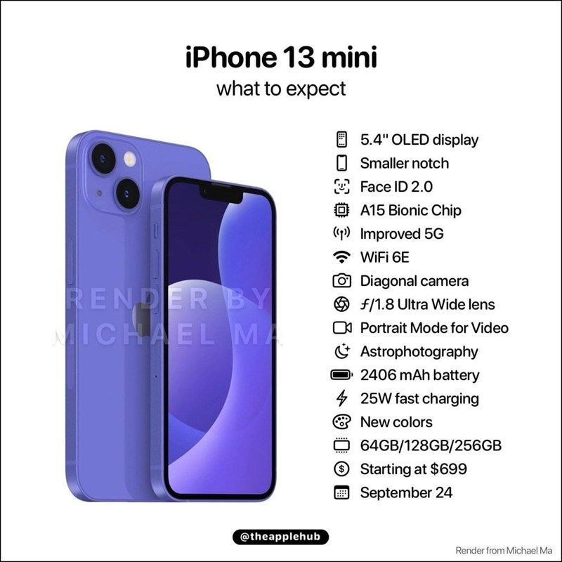 Chi tiết cấu hình 4 mẫu iPhone 13 được rò rỉ Chi tiết cấu hình 4 mẫu iPhone 13 được rò rỉ