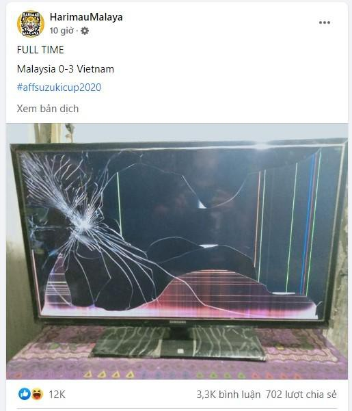 CĐV Malaysia tức giận đập nát TV vì đội nhà thua Việt Nam CĐV Malaysia tức giận đập nát TV vì đội nhà thua Việt Nam