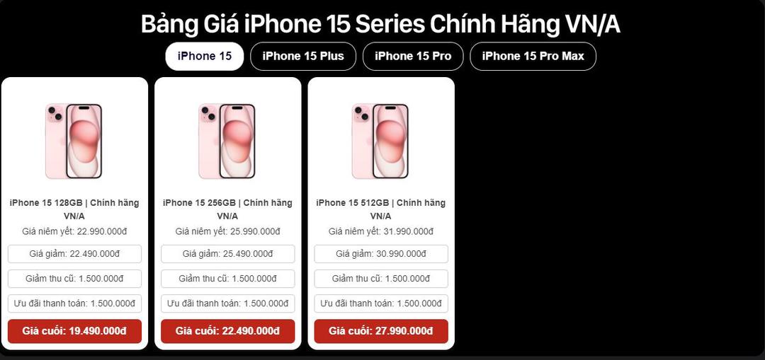 Đại lý tại Việt Nam phân phối iPhone 15 với mức giá như nào? Đại lý tại Việt Nam phân phối iPhone 15 với mức giá như nào?