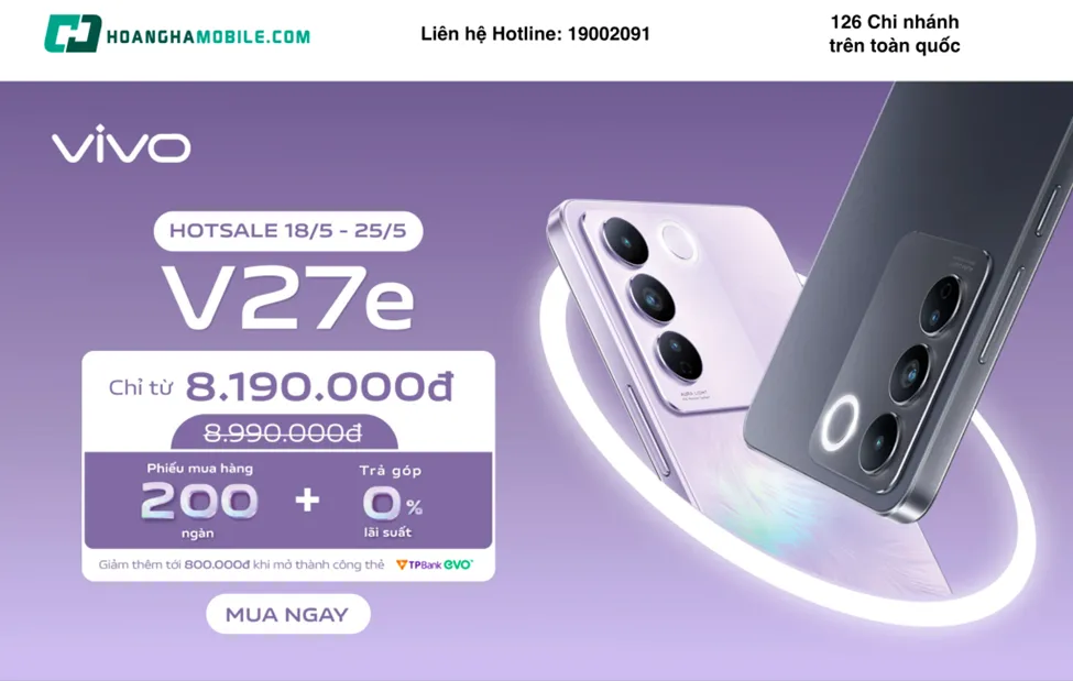 vivo V27e ra mắt Việt Nam: thiết kế là điểm nhấn, giảm gần 1 triệu đồng khi mở bán vivo V27e ra mắt Việt Nam: thiết kế là điểm nhấn, giảm gần 1 triệu đồng khi mở bán