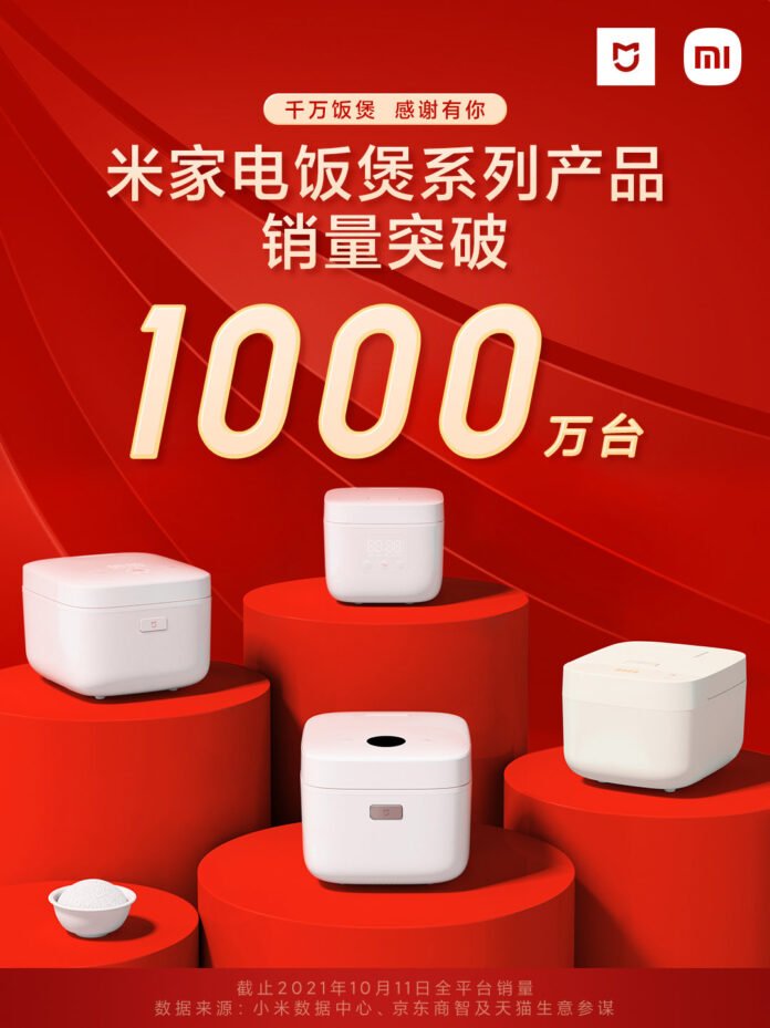 Nồi cơm điện Xiaomi đã bán được 10 triệu sản phẩm  Nồi cơm điện Xiaomi đã bán được 10 triệu sản phẩm