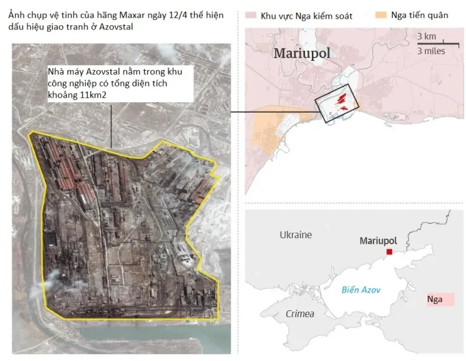 Pháo đài ngầm trong nhà máy thép Azovstal, thành phố Mariupol Pháo đài ngầm trong nhà máy thép Azovstal, thành phố Mariupol