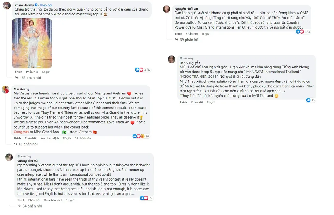 Phản ứng với kết quả chung cuộc Miss Grand 2022: Netizen Việt chê BTC “tự vả”, bức xúc vì bị “dắt mũi” Phản ứng với kết quả chung cuộc Miss Grand 2022: Netizen Việt chê BTC “tự vả”, bức xúc vì bị “dắt mũi”