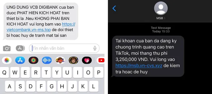 Góc cảnh giác: cẩn thận kẻo mất cả trăm triệu đồng với các tin nhắn SMS lừa đảo, mạo danh ngân hàng, Tiktok Góc cảnh giác: cẩn thận kẻo mất cả trăm triệu đồng với các tin nhắn SMS lừa đảo, mạo danh ngân hàng, Tiktok