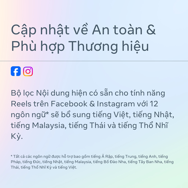 Meta đã cho phép nhà quảng cáo Việt lựa chọn bộ lọc nội dung phù hợp với thương hiệu của mình Meta đã cho phép nhà quảng cáo Việt lựa chọn bộ lọc nội dung phù hợp với thương hiệu của mình