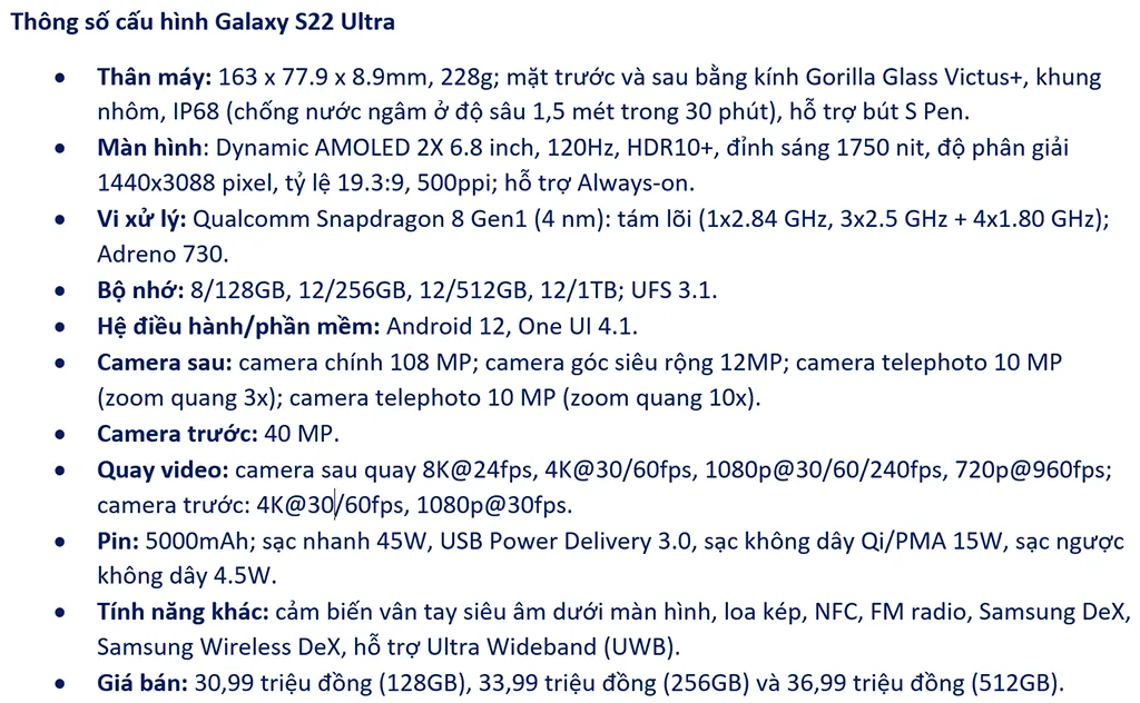 Đánh giá Samsung Galaxy S22 Ultra: chiếc “Galaxy S” thỏa lòng fan Note Đánh giá Samsung Galaxy S22 Ultra: chiếc “Galaxy S” thỏa lòng fan Note