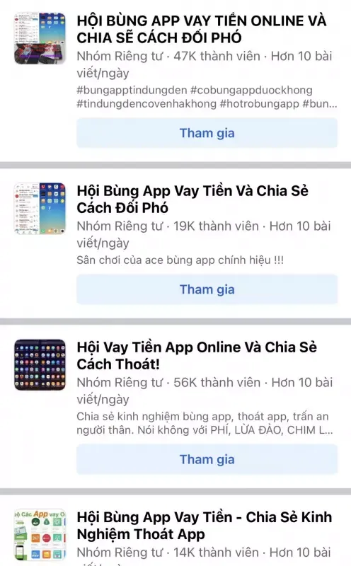 Rủ nhau “bùng” nợ khi vay tiền qua app Rủ nhau “bùng” nợ khi vay tiền qua app
