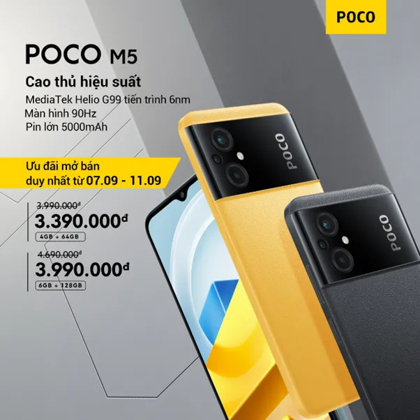 POCO M5 và M5s ra mắt  tại Việt Nam giá chưa đến 4 triệu có hẳn lưng giả da, camera 50MP, màn hình Full HD+ 90Hz POCO M5 và M5s ra mắt  tại Việt Nam giá chưa đến 4 triệu có hẳn lưng giả da, camera 50MP, màn hình Full HD+ 90Hz