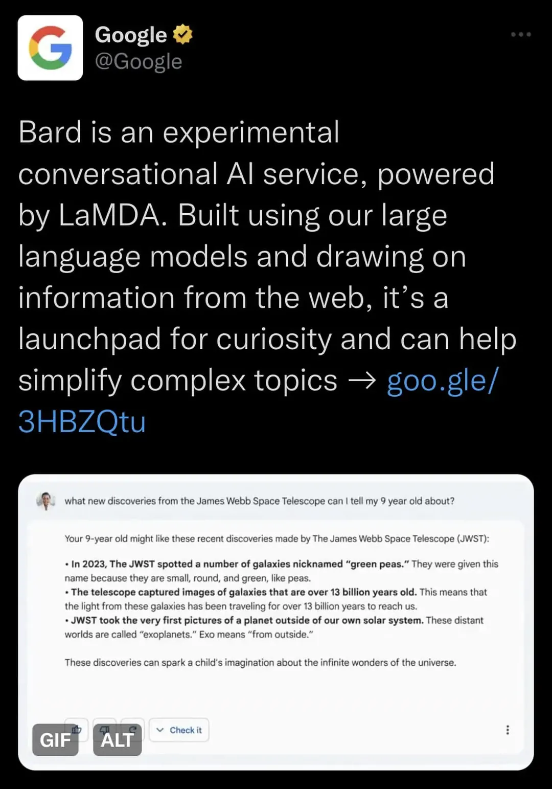 Siêu AI Bard của Google chém gió sai, cuốn bay luôn 120 tỷ USD  Siêu AI Bard của Google chém gió sai, cuốn bay luôn 120 tỷ USD