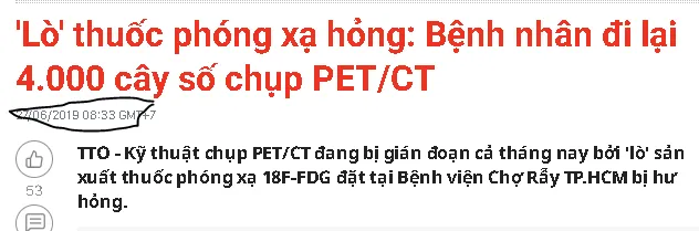 Máy chụp PET CT triệu đô ngừng hoạt động do thiếu thuốc phóng xạ, ai thiệt? Máy chụp PET CT triệu đô ngừng hoạt động do thiếu thuốc phóng xạ, ai thiệt?
