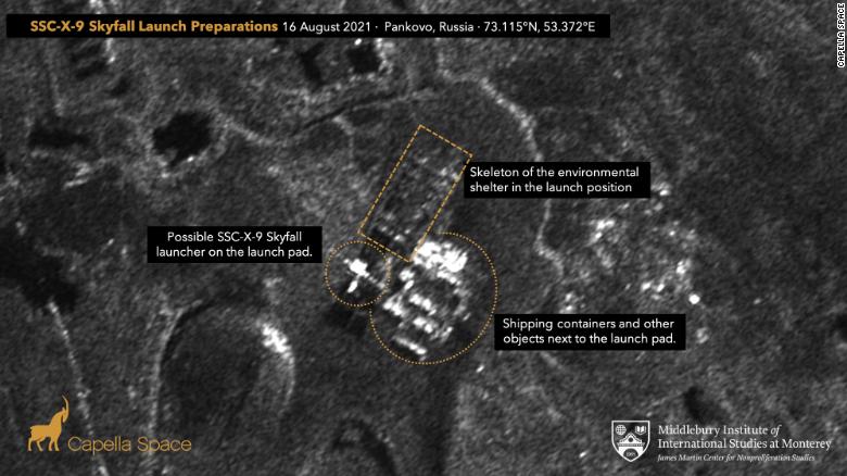 Ảnh vệ tinh tiết lộ Nga sắp thử nghiệm tên lửa hạt nhân Skyfall Ảnh vệ tinh tiết lộ Nga sắp thử nghiệm tên lửa hạt nhân Skyfall