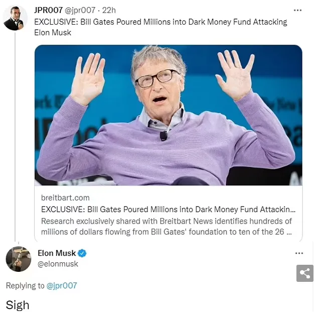 Drama tỷ đô: Elon Musk thả tiếng thở dài dưới bài báo tố Bill Gates bơm hàng trăm triệu đô chỉ trích ông Drama tỷ đô: Elon Musk thả tiếng thở dài dưới bài báo tố Bill Gates bơm hàng trăm triệu đô chỉ trích ông