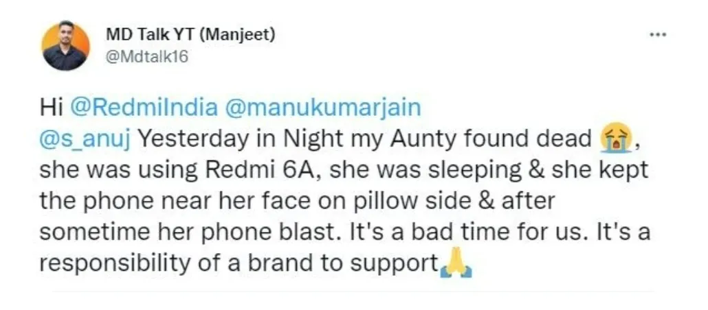 Smartphone Xiaomi phát nổ kinh hoàng khiến một phụ nữ tử vong Smartphone Xiaomi phát nổ kinh hoàng khiến một phụ nữ tử vong