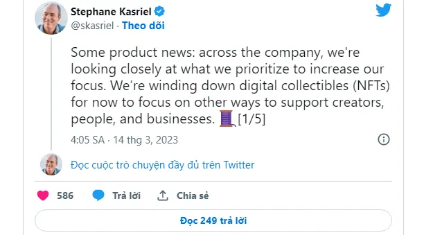 Tiền mã hóa thành bong bóng, Meta thông báo bỏ hỗ trợ nội dung NFT Tiền mã hóa thành bong bóng, Meta thông báo bỏ hỗ trợ nội dung NFT